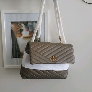 Tory Burch Taupe Kira Chevron bag